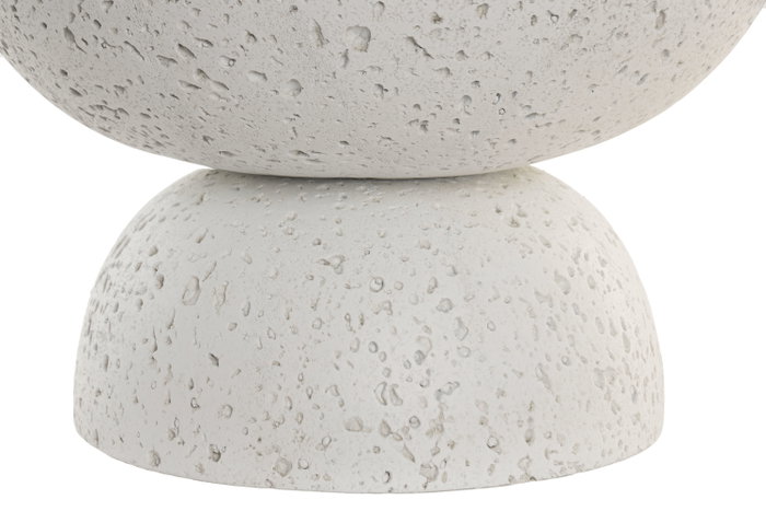 DKD Home Decor Macetero de Fibra de Vidrio Rugoso Blanco 35x35x35 cm