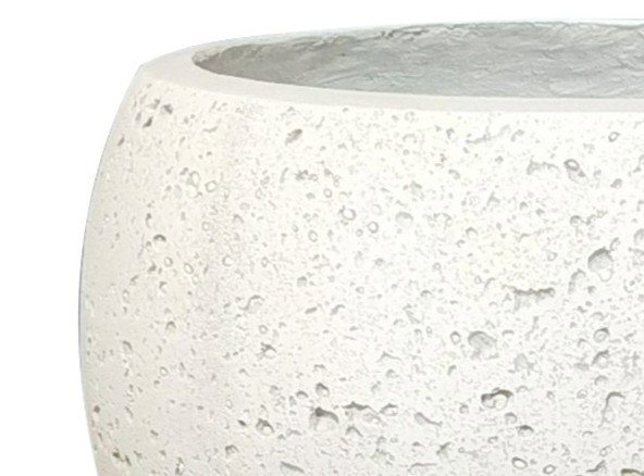 DKD Home Decor Macetero de Fibra de Vidrio Rugoso Blanco 35x35x35 cm