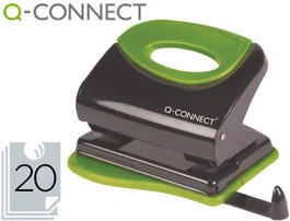 Q-connect Taladrador Metálico KF00995 con Empuñadura de Caucho, Capacidad 20 Hojas