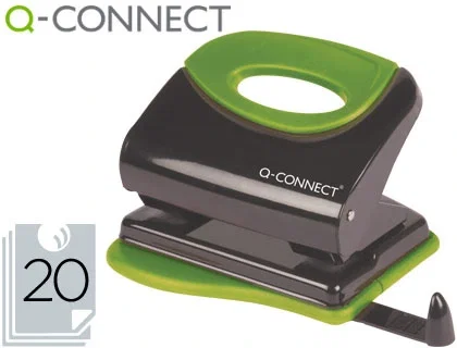 Q-connect Taladrador Metálico KF00995 con Empuñadura de Caucho, Capacidad 20 Hojas Q-connect Taladrador Metálico KF00995 con Empuñadura de Caucho, Capacidad 20 Hojas