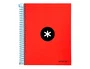 Antartik Cuaderno espiral A5 micro 120 hojas liso color rojo