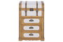 DKD Home Decor Cajonera Alpino, 3 Cajones, Blanco y Marrón, Madera y Poliéster, 35 x 71.5 x 45 cm