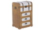 DKD Home Decor Cajonera Alpino, 3 Cajones, Blanco y Marrón, Madera y Poliéster, 35 x 71.5 x 45 cm