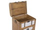 DKD Home Decor Cajonera Alpino, 3 Cajones, Blanco y Marrón, Madera y Poliéster, 35 x 71.5 x 45 cm