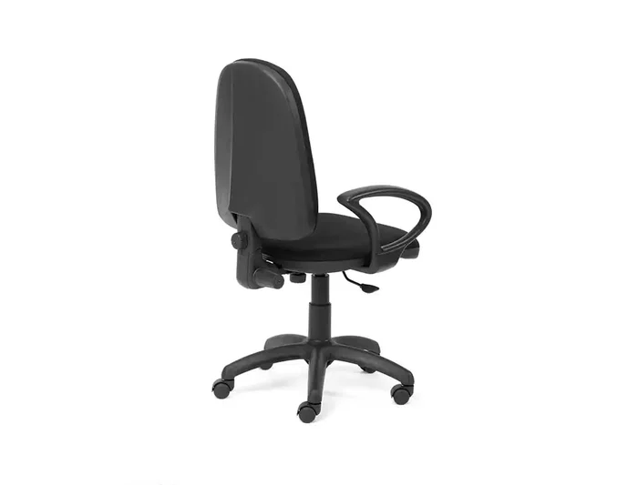 Rocada Silla de Oficina Brazos Fijos Base Nylon Respaldo y Asiento Tela Ignífuga Negro