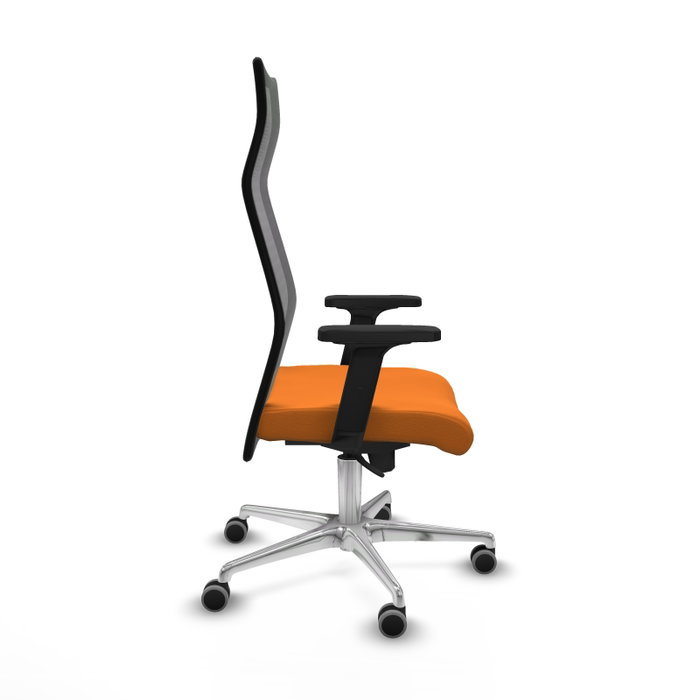 PIQUERAS Y CRESPO Sillón Albacete con Mecanismo Sincro, Similpiel Naranja y Malla Negro