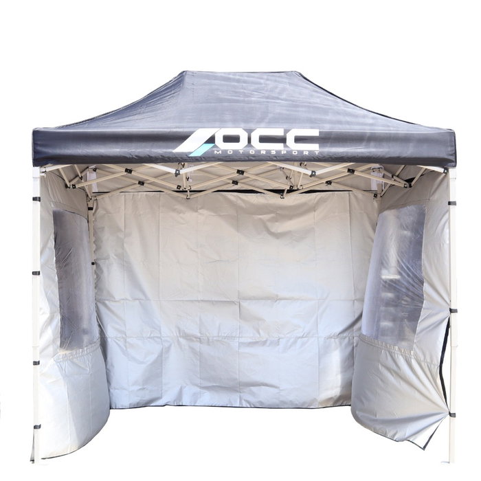 OCC Motorsport Pared Lateral OCCCARP31 con Ventana para Carpa de 3x2 m, Negro, Tejido Oxford 420, Pack de 2 Unidades
