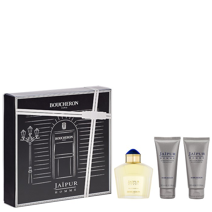 Boucheron Jaipur Homme Eau De Parfum 100 mL Set con Gel de Ducha y Bálsamo Post-Afeitado Boucheron Jaipur Homme Eau De Parfum 100 mL Set con Gel de Ducha y Bálsamo Post-Afeitado