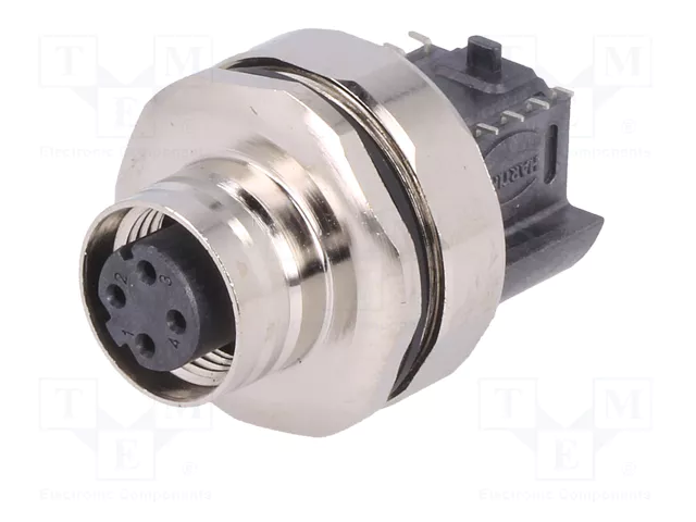 HARTING Conector M12 Hembra 4 Pines Recto PoE Industrial