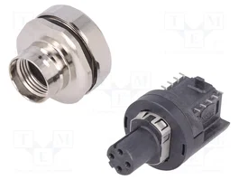 HARTING Conector M12 Hembra 4 Pines Recto PoE Industrial