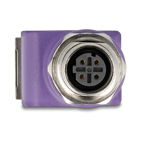 DeLOCK 60680 Adaptador M12 D-codificado 4 pines hembra a RJ45 hembra Cat.5e violeta angular DeLOCK 60680 Adaptador M12 D-codificado 4 pines hembra a RJ45 hembra Cat.5e violeta angular