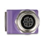 DeLOCK 60680 Adaptador M12 D-codificado 4 pines hembra a RJ45 hembra Cat.5e violeta angular