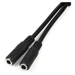 StarTech.com Adaptador de Auriculares con Micrófono Mini-Jack 3,5mm 4 Pines a 2x3,5mm Separados M-H - 0,2m Negro