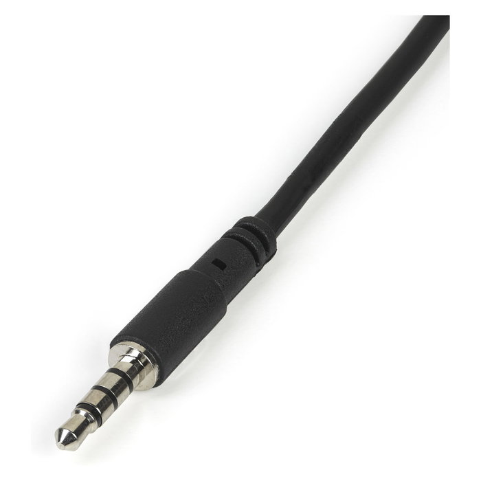 StarTech.com Adaptador de Auriculares con Micrófono Mini-Jack 3,5mm 4 Pines a 2x3,5mm Separados M-H - 0,2m Negro