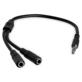 StarTech Adaptador de Audio Mini Jack 3,5 mm 4 polos a 2x Hembra 3 polos, Negro, 20 cm