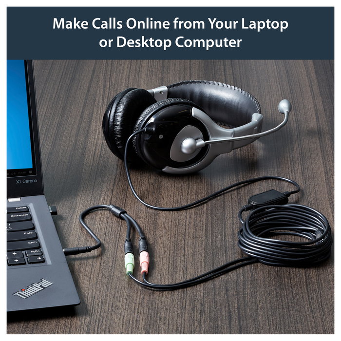 StarTech.com Adaptador de Auriculares con Micrófono Mini-Jack 3,5mm 4 Pines a 2x3,5mm Separados M-H - 0,2m Negro