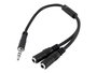 Startech Adaptador Mini Jack 3.5mm TRRS Macho a 2x Hembra para Separar Audio y Micrófono, 20 cm, CTIA, Negro