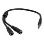 Startech Adaptador Mini Jack 3.5mm TRRS Macho a 2x Hembra para Separar Audio y Micrófono, 20 cm, CTIA, Negro