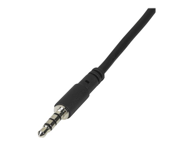 Startech Adaptador Mini Jack 3.5mm TRRS Macho a 2x Hembra para Separar Audio y Micrófono, 20 cm, CTIA, Negro