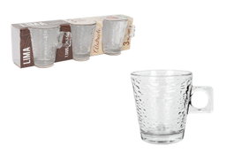 La Mediterranea Set de 3 Tazas de Café Lima Abstracto de 8 Cl