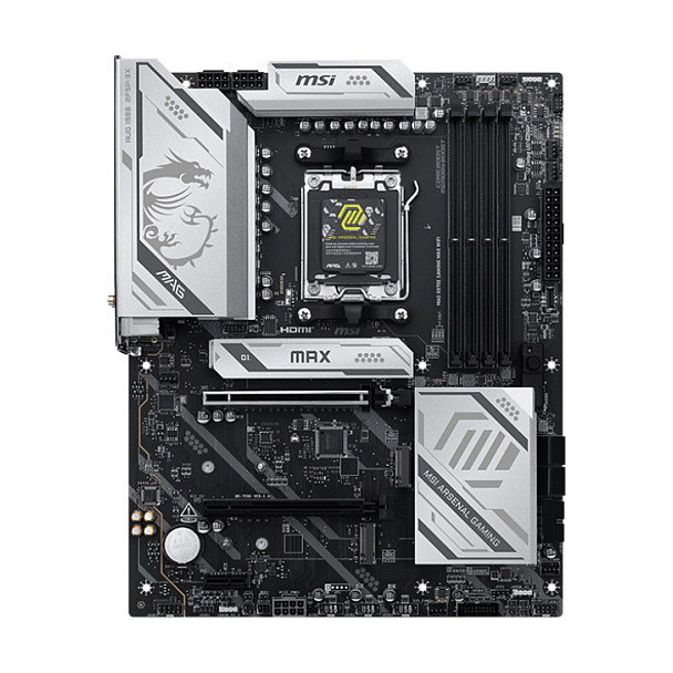 MSI MAG X870E GAMING MAX WiFi Placa Base ATX, Socket AM5, Chipset AMD X870E, Wi-Fi 7, Bluetooth 5.4, DDR5, 5 GbE, PCIe 5.0, M.2 Gen5 MSI MAG X870E GAMING MAX WiFi Placa Base ATX, Socket AM5, Chipset AMD X870E, Wi-Fi 7, Bluetooth 5.4, DDR5, 5 GbE, PCIe 5.0, M.2 Gen5