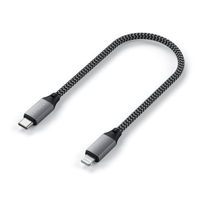 Satechi Cable de Carga USB-C a Lightning, 480 Mbps, Hasta 60W, Carga Rápida para iPhone, Certificado MFi, 25 cm
