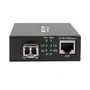 Eaton Tripp Lite N785-INT-PLCMM1 Convertidor de Medio Fibra/Cobre Gigabit 1000 Mbit/s 850nm, PoE+ (802.3at), 550m, LC, Negro