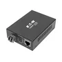 Eaton Tripp Lite N785-INT-PLCMM1 Convertidor de Medio Fibra/Cobre Gigabit 1000 Mbit/s 850nm, PoE+ (802.3at), 550m, LC, Negro