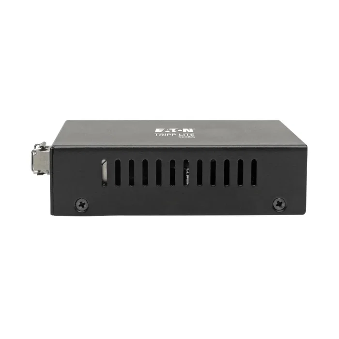 Eaton Tripp Lite N785-INT-PLCMM1 Convertidor de Medio Fibra/Cobre Gigabit 1000 Mbit/s 850nm, PoE+ (802.3at), 550m, LC, Negro