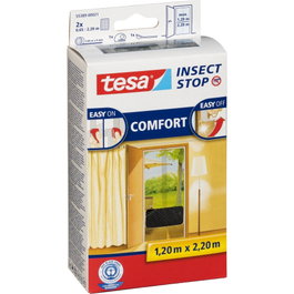Tesa Mosquitera adhesiva para puertas 2 unidades 0,65x2,20m negro 55389