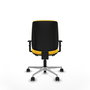 PIQUERAS Y CRESPO Silla de oficina Alares tapizada amarillo con base de aluminio
