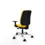 PIQUERAS Y CRESPO Silla de oficina Alares tapizada amarillo con base de aluminio