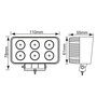 Faro de trabajo rectangular 6 LED, 1200 lm, 18W, 10-30V