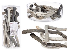 Giftdecor Bolsa Troncos Madera Natural Gris 9x9x27 cm (Set de 12)