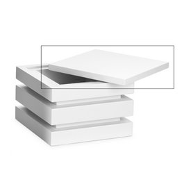 VOLLRATH PUJADAS Cubic Tapa Cubo Blanco, Modelo Tapa Cubo para Buffet y Exposición, Hecho de Madera