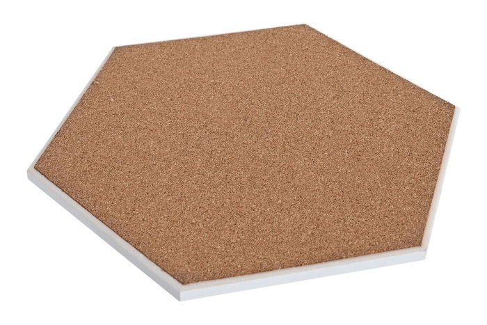 DKD Home Decor Posavasos Arabe Gris Azul Dolomite Corcho Set de 4 10.8 x 10.8 x 0.7 cm