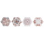 DKD Home Decor Set de 4 Posavasos de Dolomita y Corcho Gris 10,8x10,8x0,7 cm