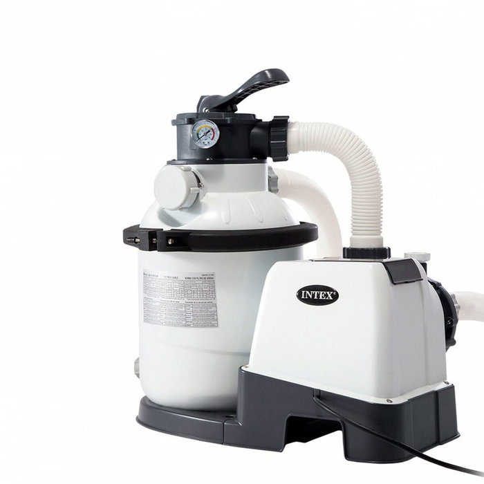 Intex Piscina Graphite Gray Panel D478x124 con Bomba Arena Redonda 478x124 cm