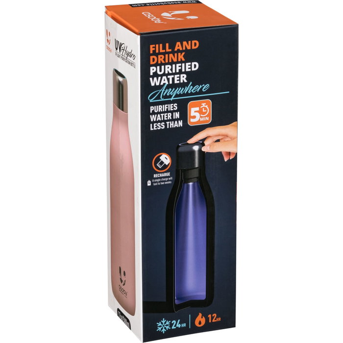 Asobu UV-Light Bottle Pink, 0.5 L