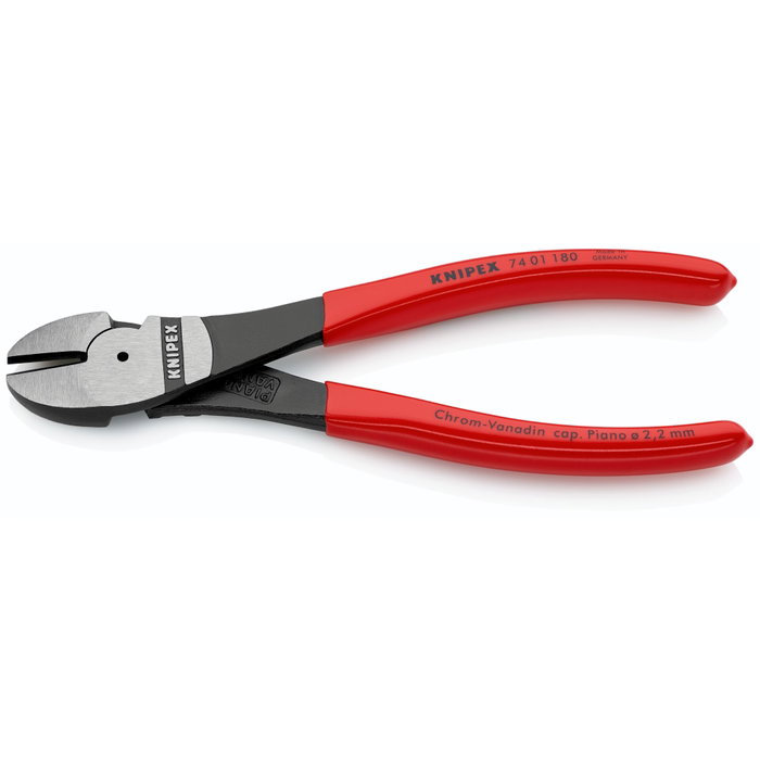 Knipex Alicate de corte diagonal de alto rendimiento, 180 mm, recubierto de plástico