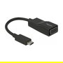 DeLOCK 63923 Adaptador USB-C a VGA, DisplayPort Alt Mode, Resolución 1920x1200 Pixeles, CH7212, Negro