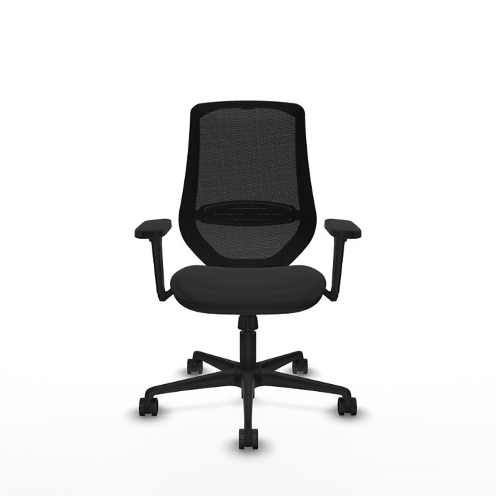 PIQUERAS Y CRESPO Silla de oficina Mardos con mecanismo Sincro, Brazos 3D y Similpiel Negro