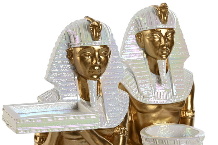 DKD Home Decor Figura Oriental Blanco Dorado 17 x 25 x 12.5 cm (2 Unidades) DKD Home Decor Figura Oriental Blanco Dorado 17 x 25 x 12.5 cm (2 Unidades)