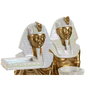 DKD Home Decor Figura de Resina Egipcia de 2 Piezas - Blanco y Dorado