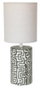 DKD Home Decor Lámpara de Sobremesa de Cerámica y Lino Blanco
