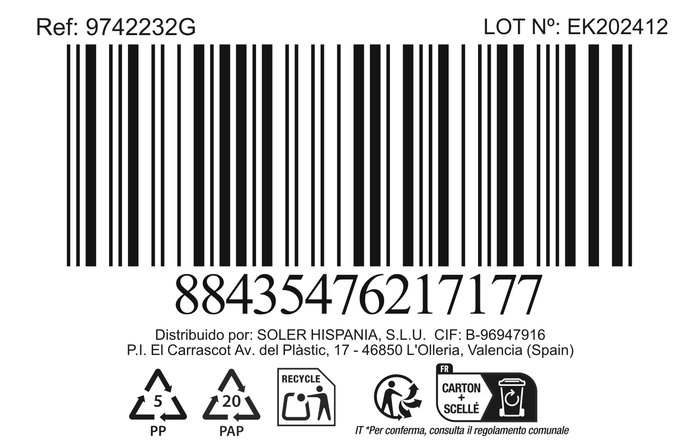 Confortime Tabla Planchar Ekoline 34 cm x 113 cm (2 Unidades)