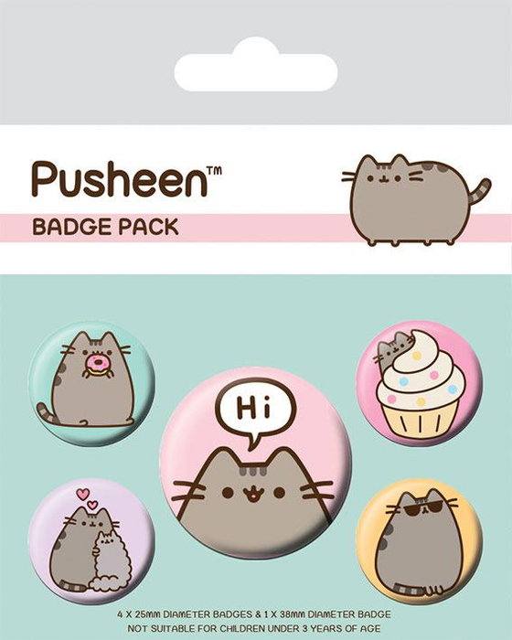 Pusheen Pack 5 Chapas Pusheen Says Hi Pusheen Pack 5 Chapas Pusheen Says Hi