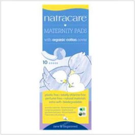 NATRACARE Compresa Post Parto 10Uds. Algodón Orgánico Biodegradable para Pieles Sensibles