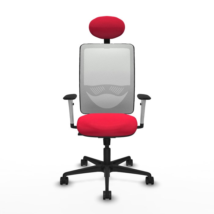 PIQUERAS Y CRESPO Silla de oficina Zulema con mecanismo Sincro, Rojo y Blanco