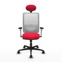 PIQUERAS Y CRESPO Silla de oficina Zulema con mecanismo Sincro, Rojo y Blanco